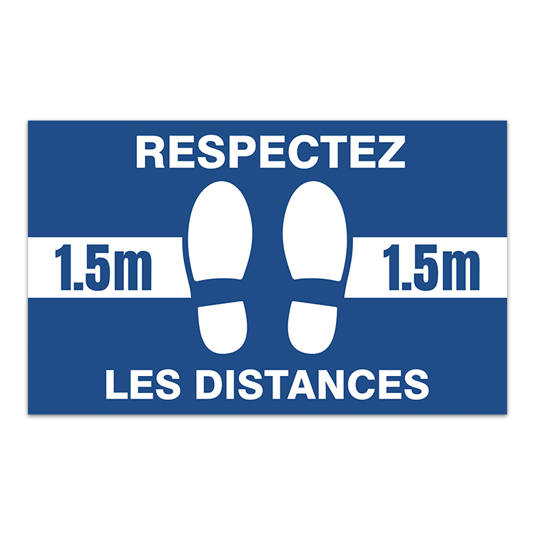 Car & Motorbike Stickers: Floor Sticker Keep 1,5m Safe Distance 3 - French