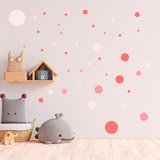Wall Stickers: Set Circles Shades of Pink 3