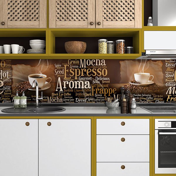 Wall Murals: Typographic coffee collage 0