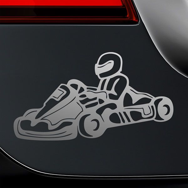 Car & Motorbike Stickers: Driving a kart