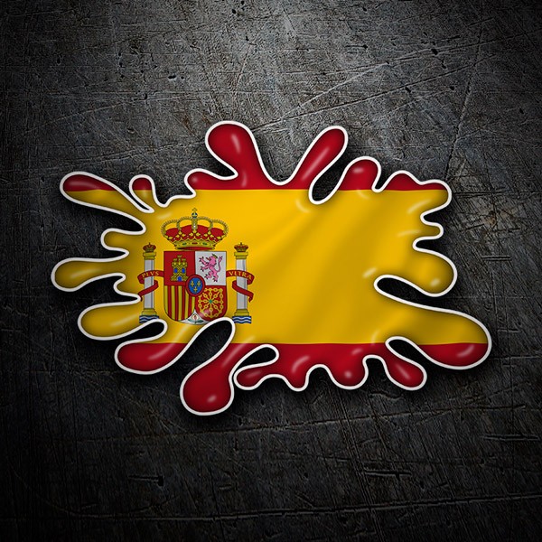 Car & Motorbike Stickers: Splash Spanish Flag