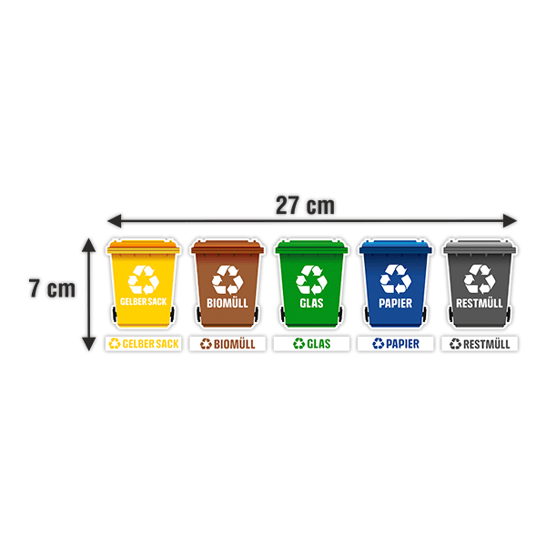 Car & Motorbike Stickers: Set 12X Stickers Recycling in German
