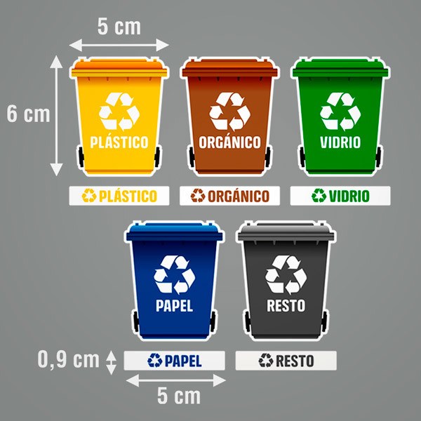 Car & Motorbike Stickers: Set 5X Stickers recycling