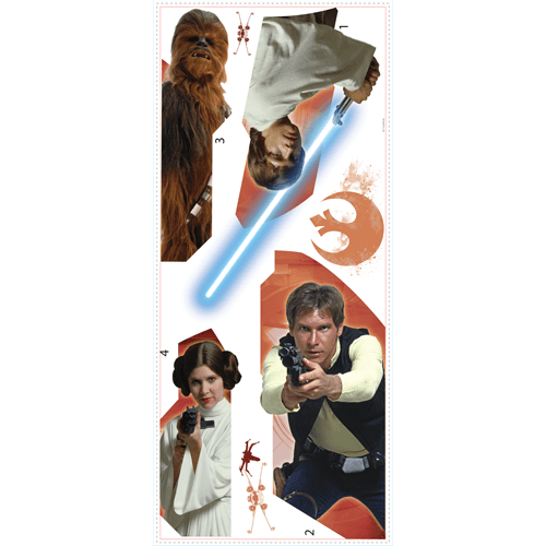 Wall Stickers: Star Wars Luke Solo Chewie and Leia