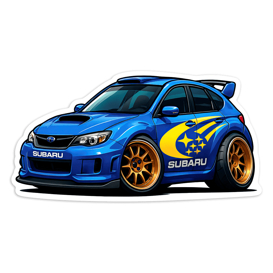 Car & Motorbike Stickers: Subaru WRX STI Hatchback Rally