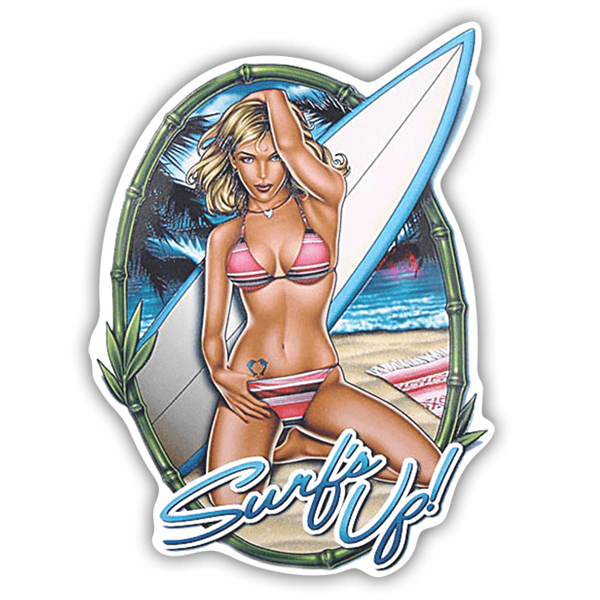 Car & Motorbike Stickers: Surf's Up Girl