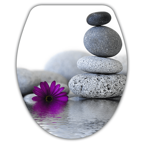 Wall Stickers: Top wc Stone flower zen