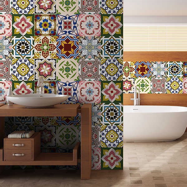 Wall Stickers: Kit 48 bathroom tile Classics
