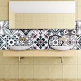 Wall Stickers: Kit 48 Tile stickers traditional 3