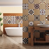 Wall Stickers: Kit 48 bathroom tile sepia-toned 3
