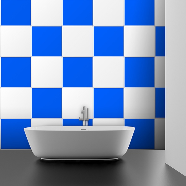 Wall Stickers: Kit 48 kitchen tile chequered
