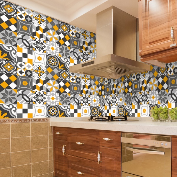 Wall Stickers: Kit 48 tile sheets ornamental