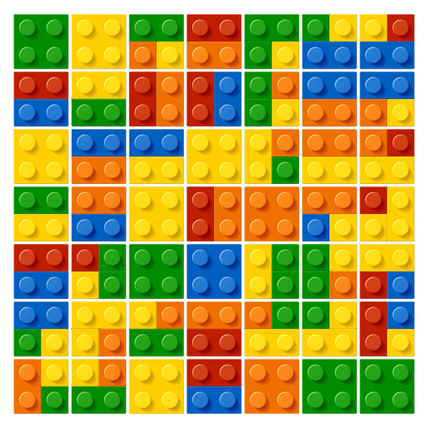 Wall Stickers: Kit 49 wall Tile stickers Lego