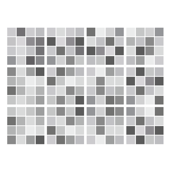 Wall Stickers: Kit 48 wall Tile stickers grey mosaic