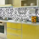 Wall Stickers: Kit 48 wall Tile stickers grey mosaic 4
