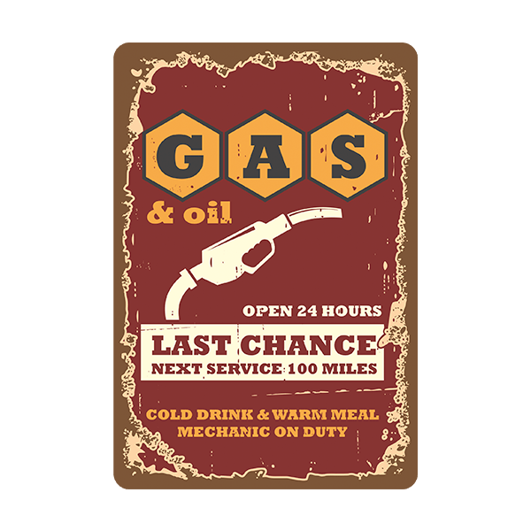Wall Stickers: Gas & Oil Open 24 Hours