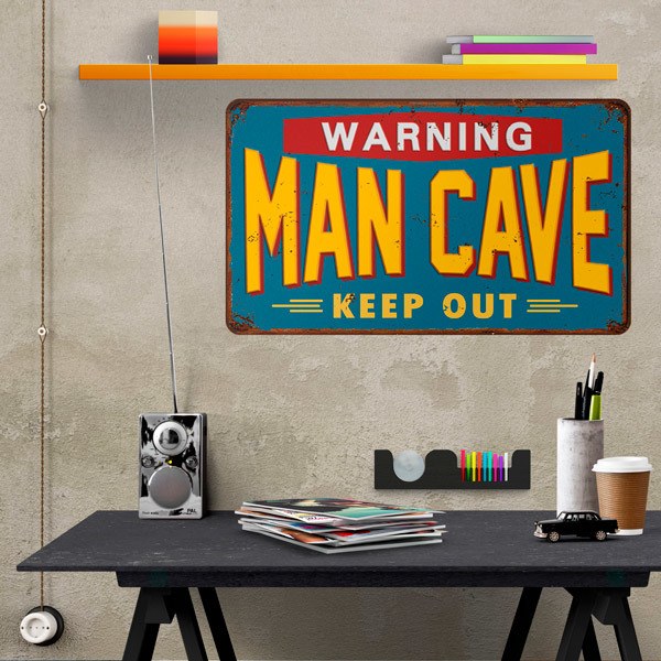 Wall Stickers: Warning Man Cave