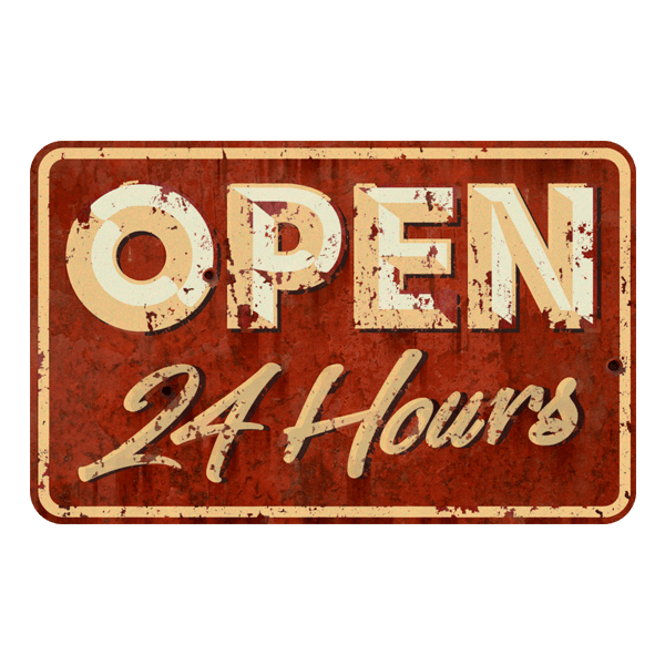 Wall Stickers: Open 24 Hours