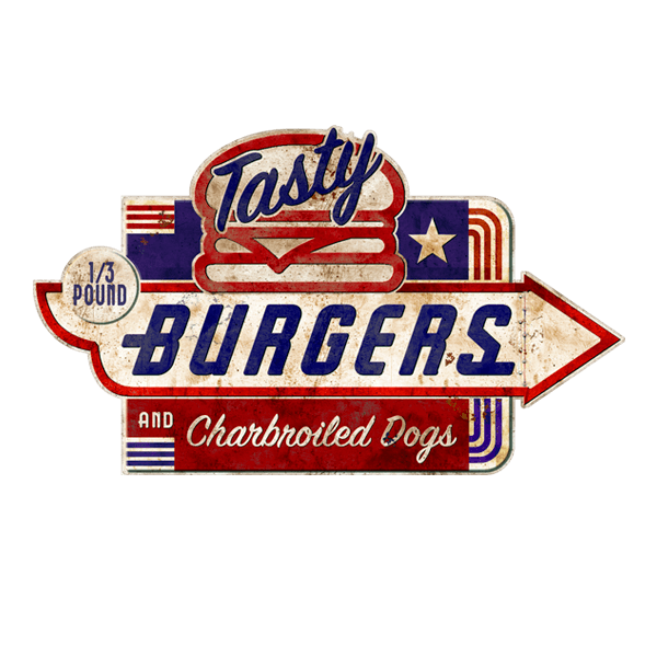 Wall Stickers: Tasty Burguer and Charbroiled Dogs