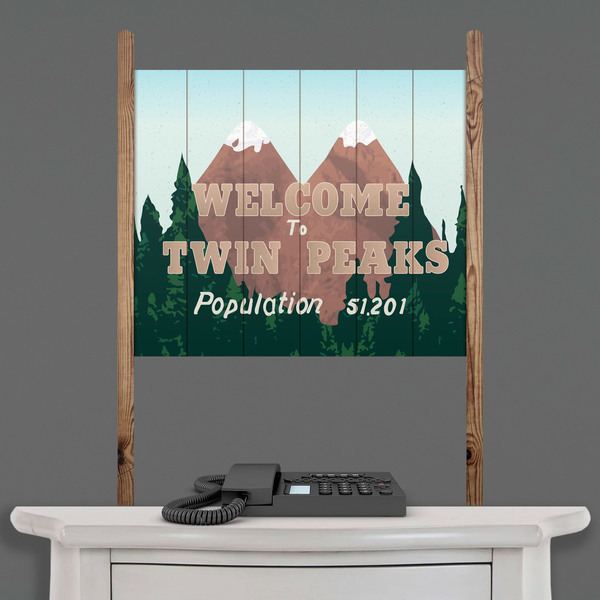 Wall Stickers: Wood sign Welcome Twin Peaks