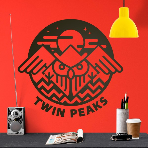 Wall Stickers: Owl and Twin Peaks Symbol