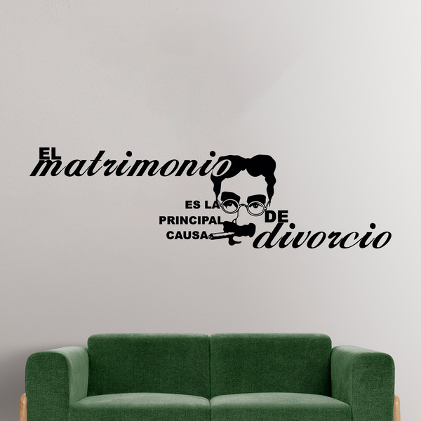 Wall Stickers: Matrimonio Divorcio - Groucho Marx