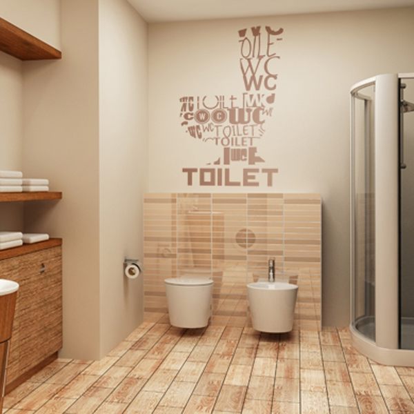 Wall Stickers: Toilet languages