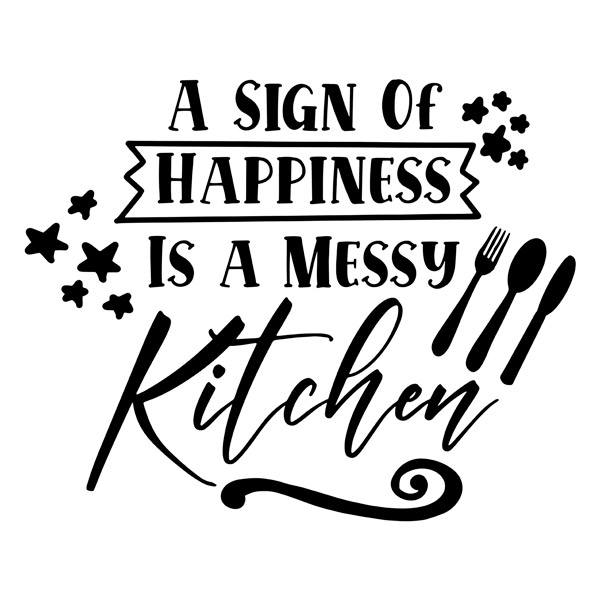 Wall Stickers: A sing of happiness is a messy kitchen