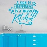 Wall Stickers: A sing of happiness is a messy kitchen 2