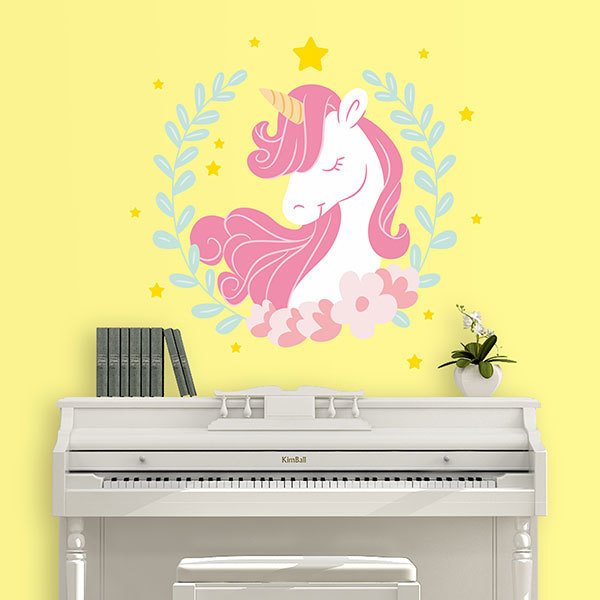 Wall Stickers: Unicorn among laurels