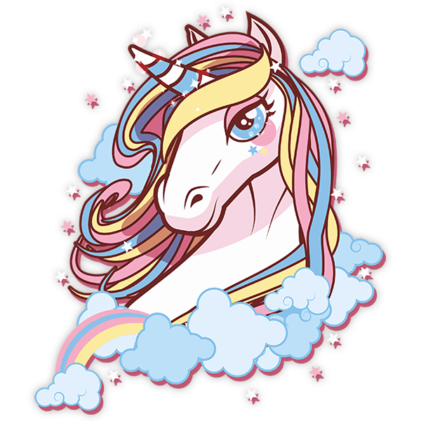 Wall Stickers: Unicorn among clouds