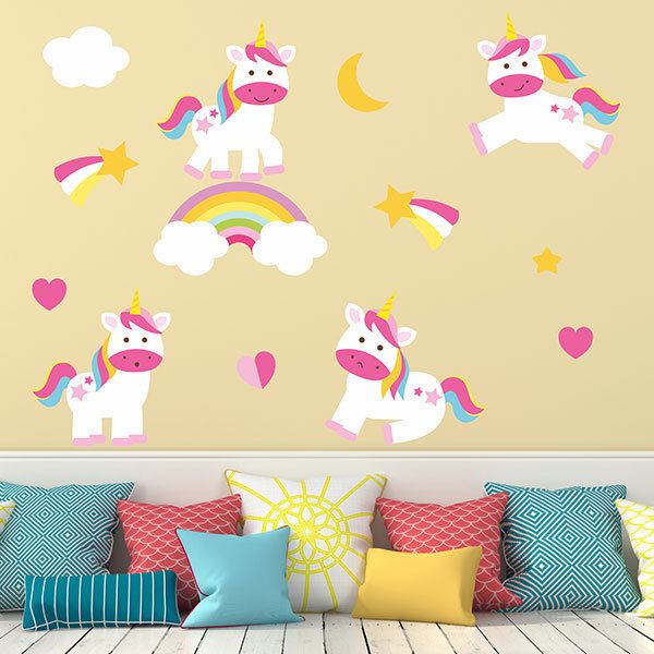 Wall Stickers: Playful Unicorn Kit 