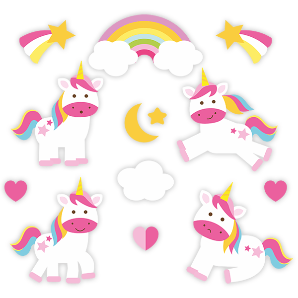 Wall Stickers: Playful Unicorn Kit 