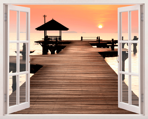 Wall Stickers: Pier and sunset