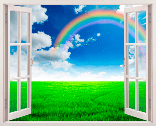 Wall Stickers: Rainbow in the field
