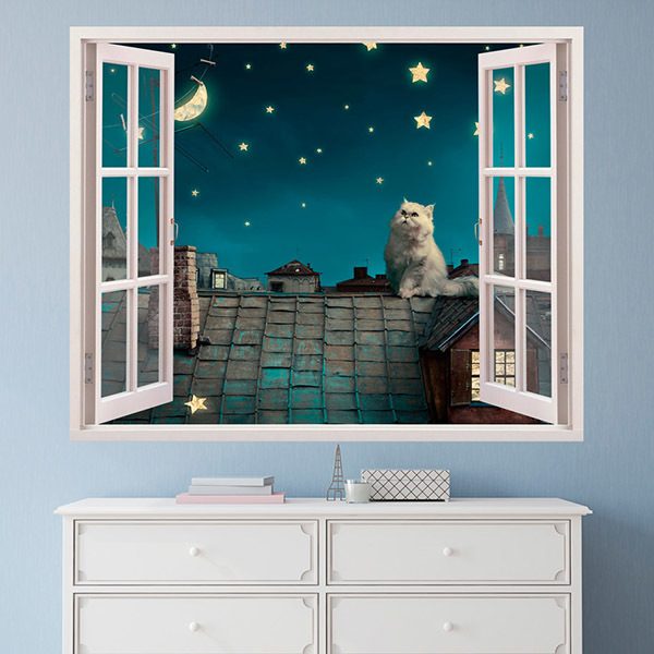 Wall Stickers: A cat on the roof