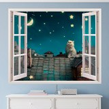 Wall Stickers: A cat on the roof 3