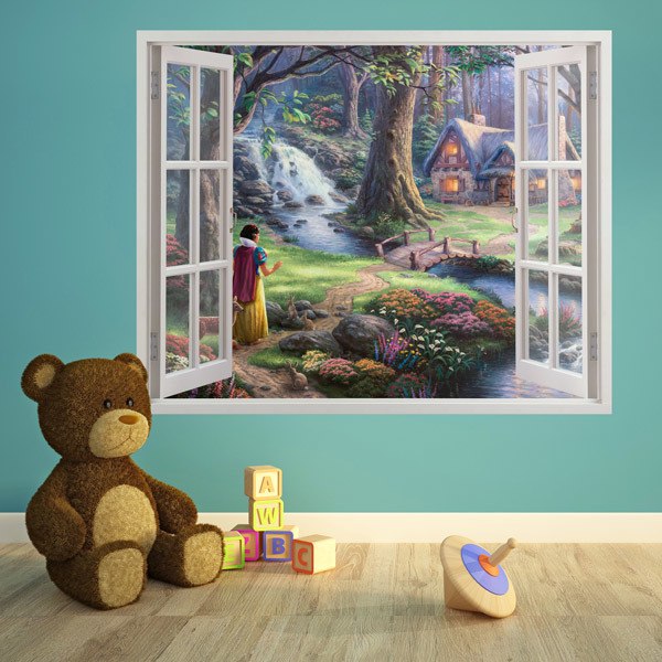 Stickers for Kids: Window Snow White in the woods
