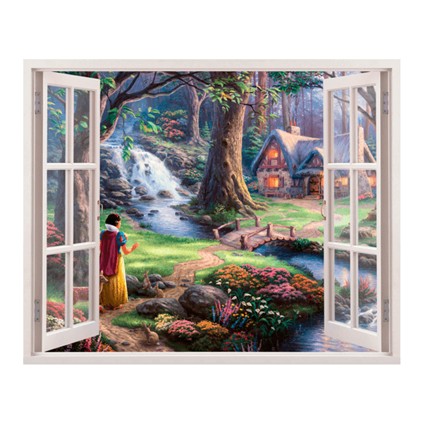 Stickers for Kids: Window Snow White in the woods