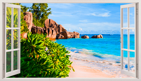 Wall Stickers: Shrubs on the rocky beach