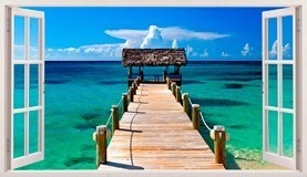 Wall Stickers: Panorama gateway to the sea in Bahamas 5