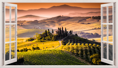 Wall Stickers: Panorama Tuscany Italian