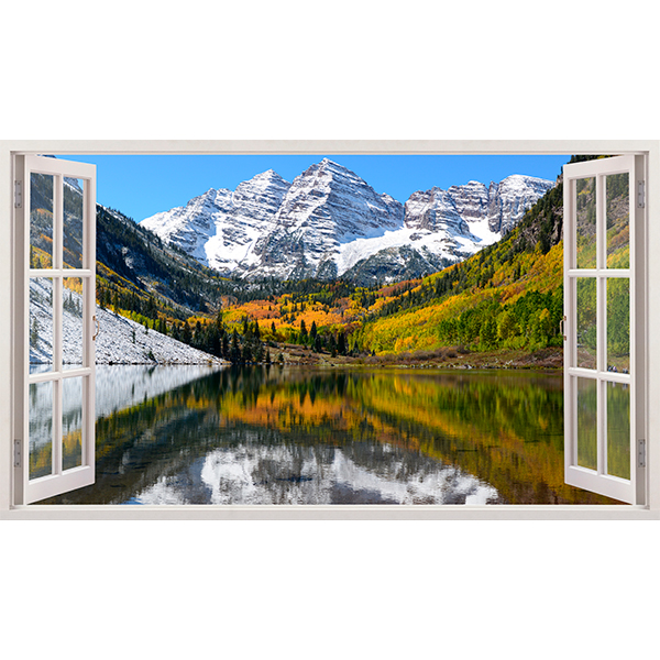 Wall Stickers: Panoramic view of Autumn Lake