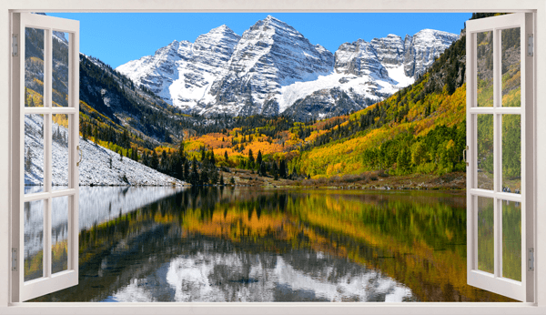 Wall Stickers: Panoramic view of Autumn Lake