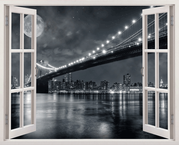 Wall Stickers: Brooklyn Bridge (black and white)