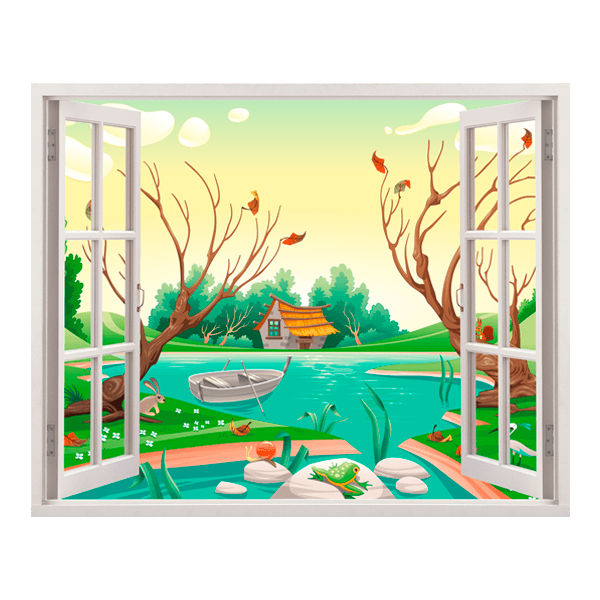 Stickers for Kids: Window Lake of the forest