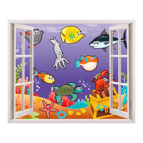 Stickers for Kids: Window Marine animals