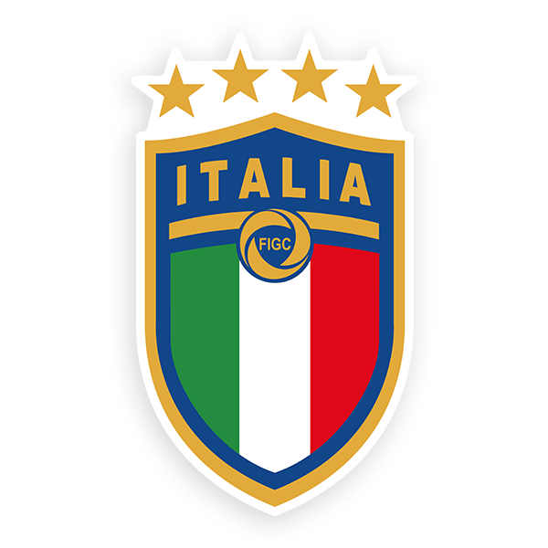 Car & Motorbike Stickers: Italy Football Coat of Arms White