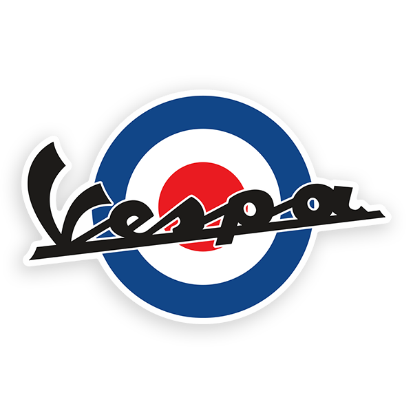 Car & Motorbike Stickers: Vespa Circle Blue