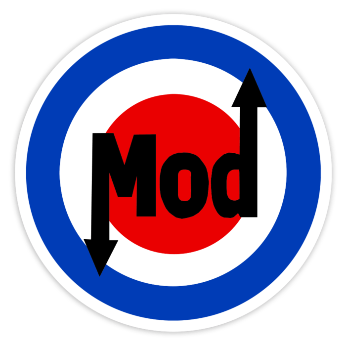 Car & Motorbike Stickers: Mod Emblem with Arrows Retro Style